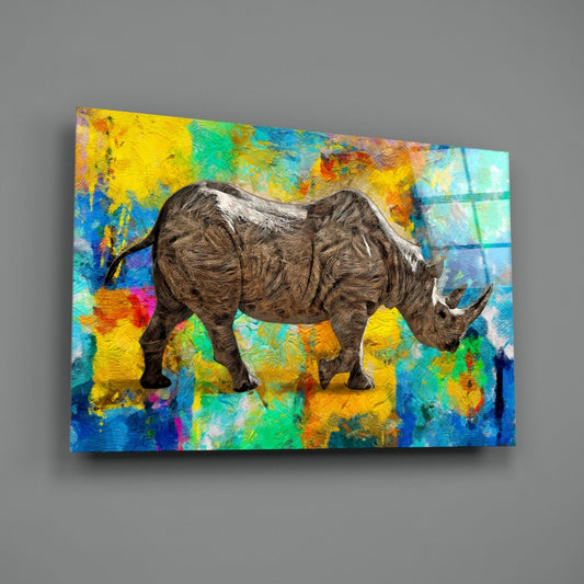 Rhino Glass Wall Art
