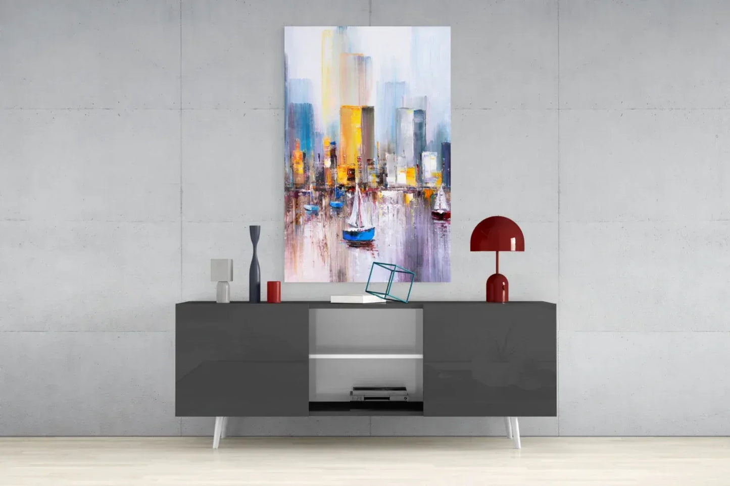 Manhattan Bay Glass Wall Art - LUXARTDECO