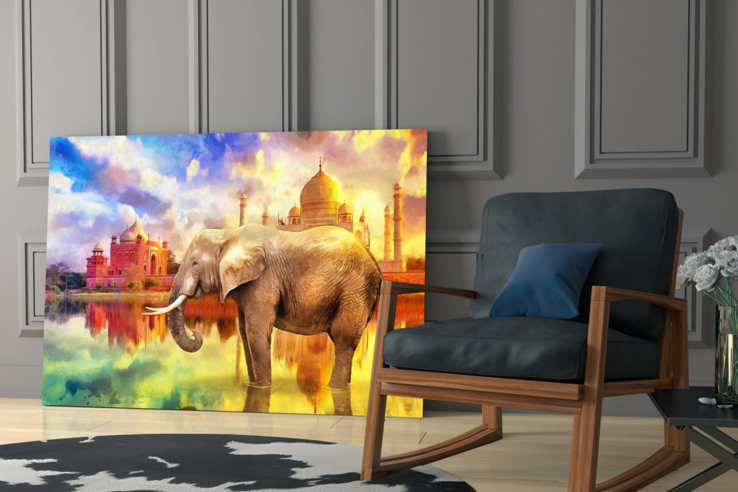 Elephant Glass Wall Art