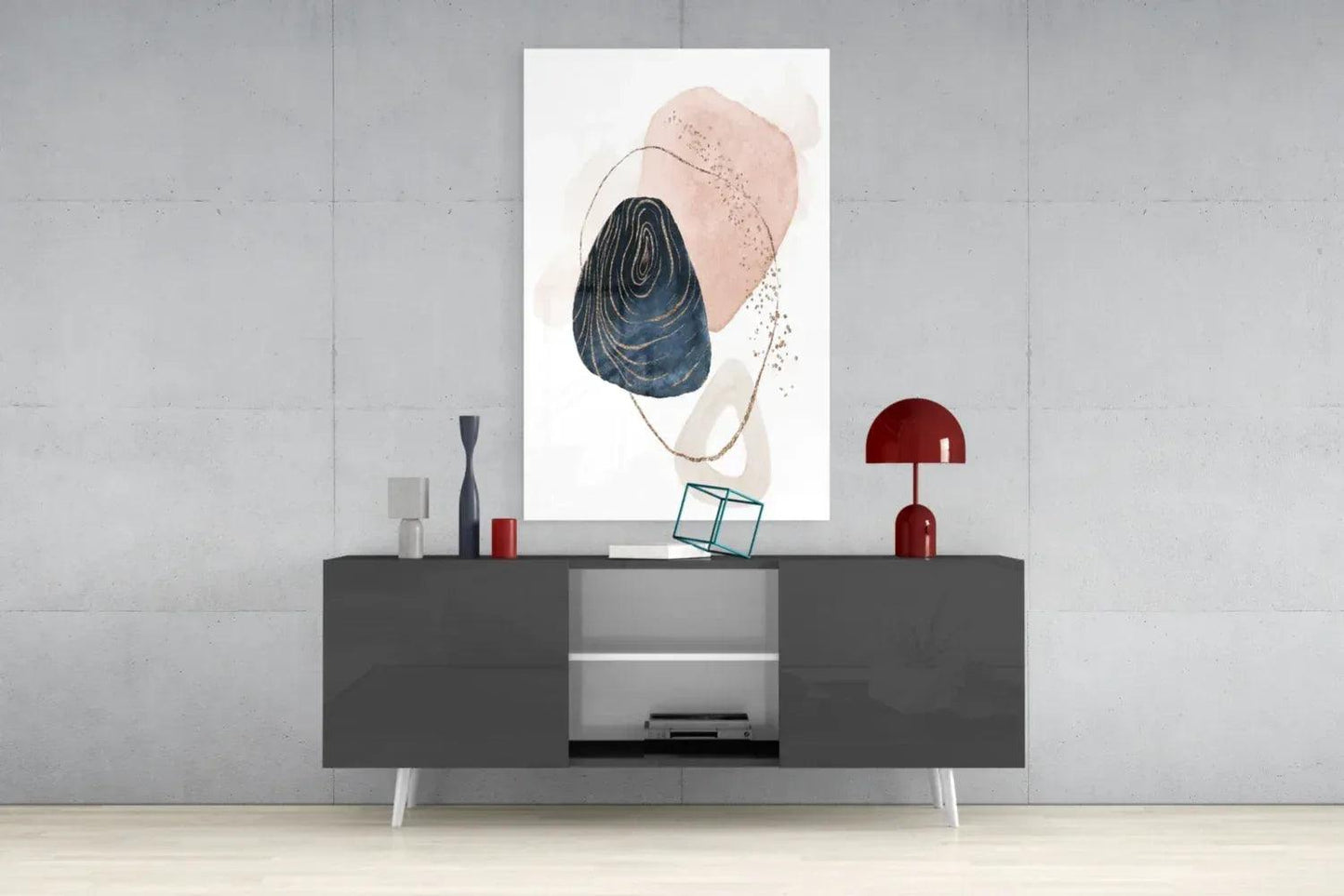 Abstract Shapes Glass Wall Art - LUXARTDECO