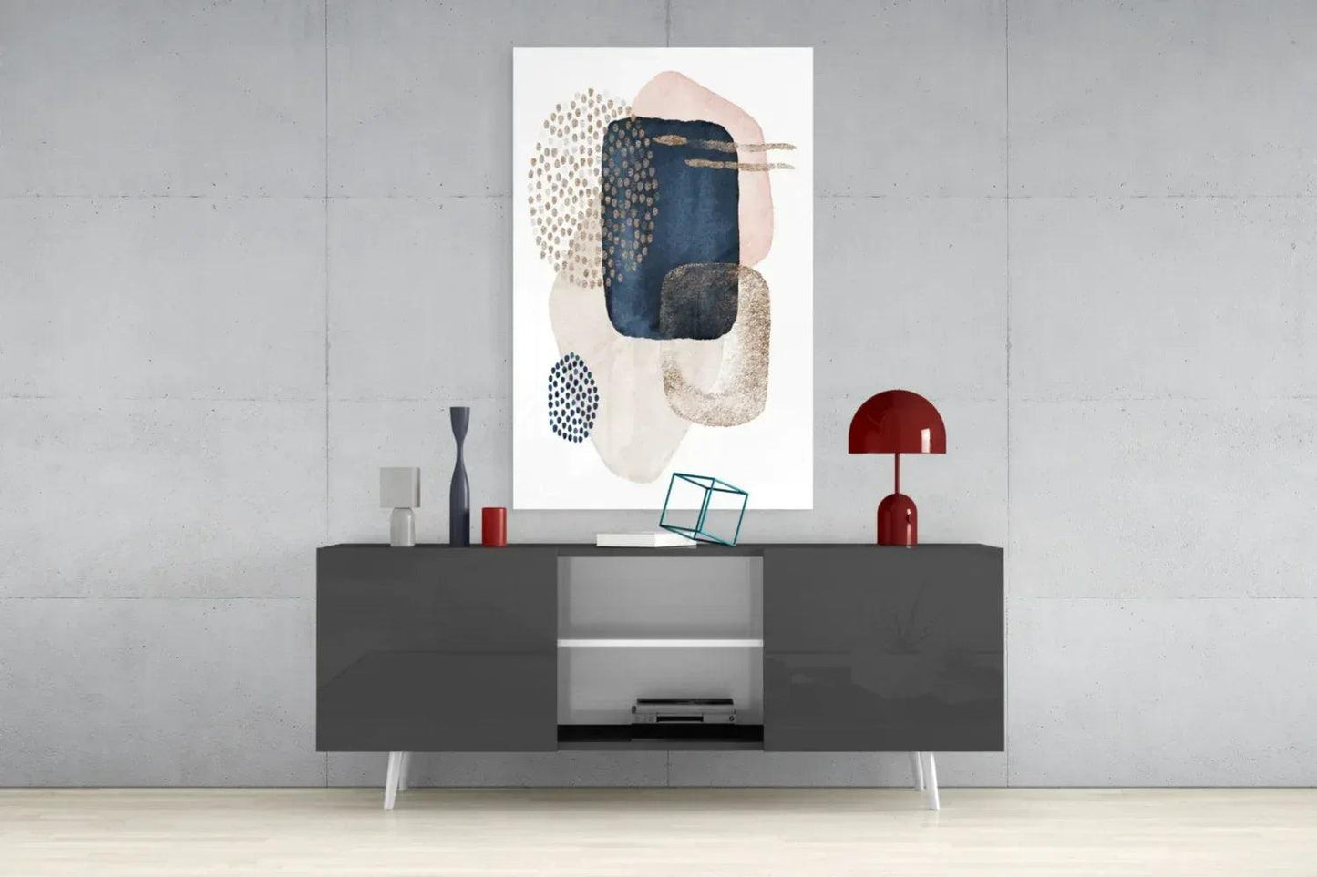 Abstract Shapes Glass Wall Art - LUXARTDECO