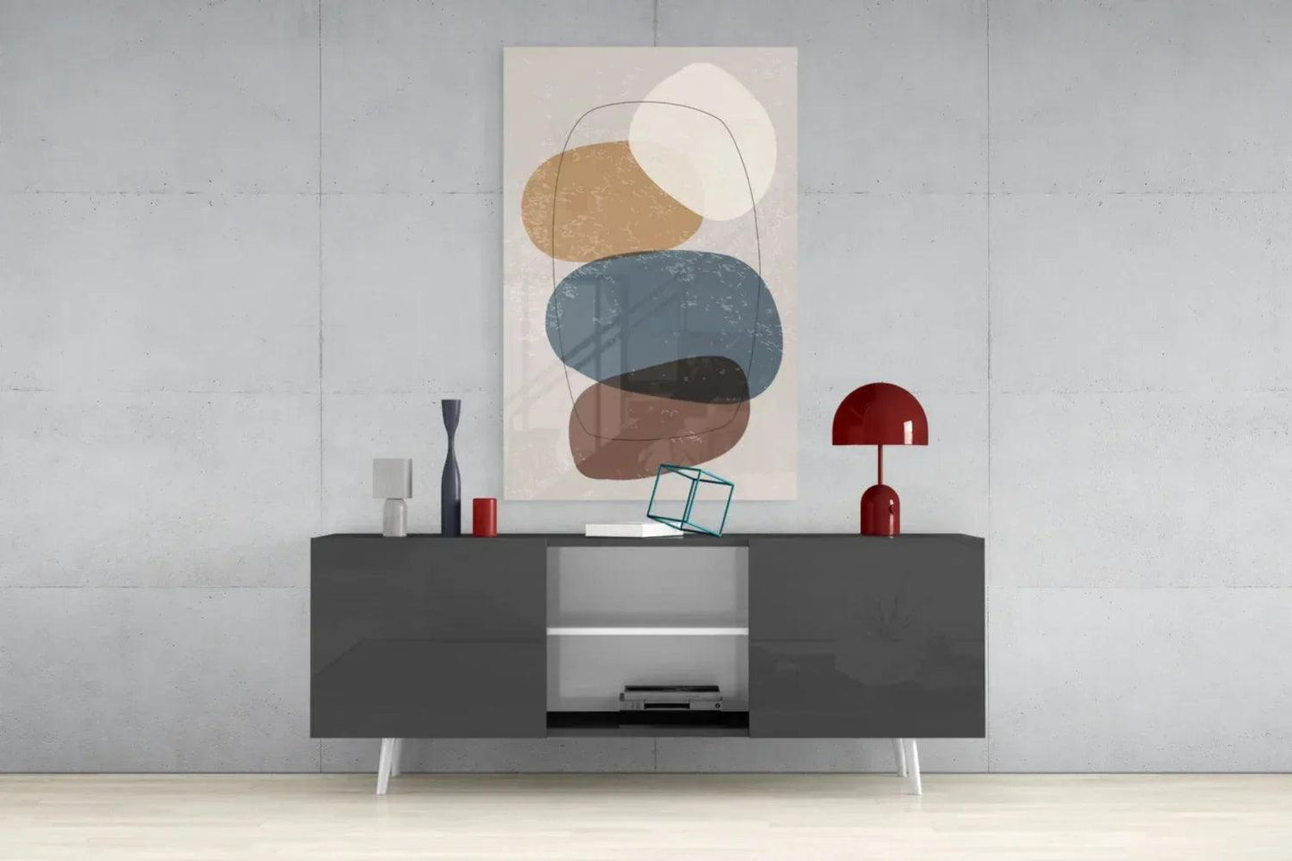 Abstract Shapes Glass Wall Art - LUXARTDECO