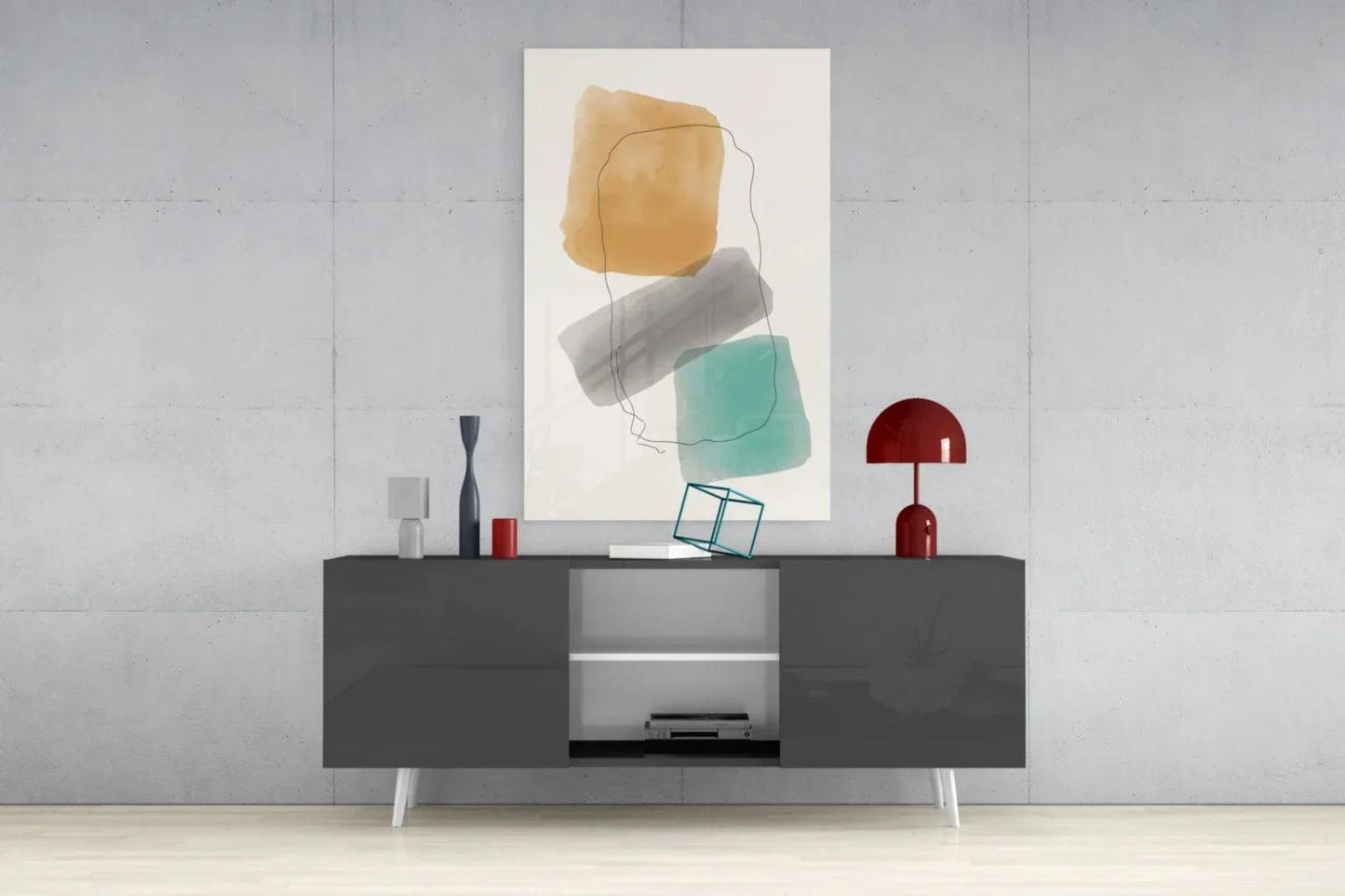 Abstract Shapes Glass Wall Art - LUXARTDECO