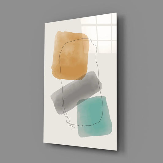 Abstract Shapes Glass Wall Art - LUXARTDECO