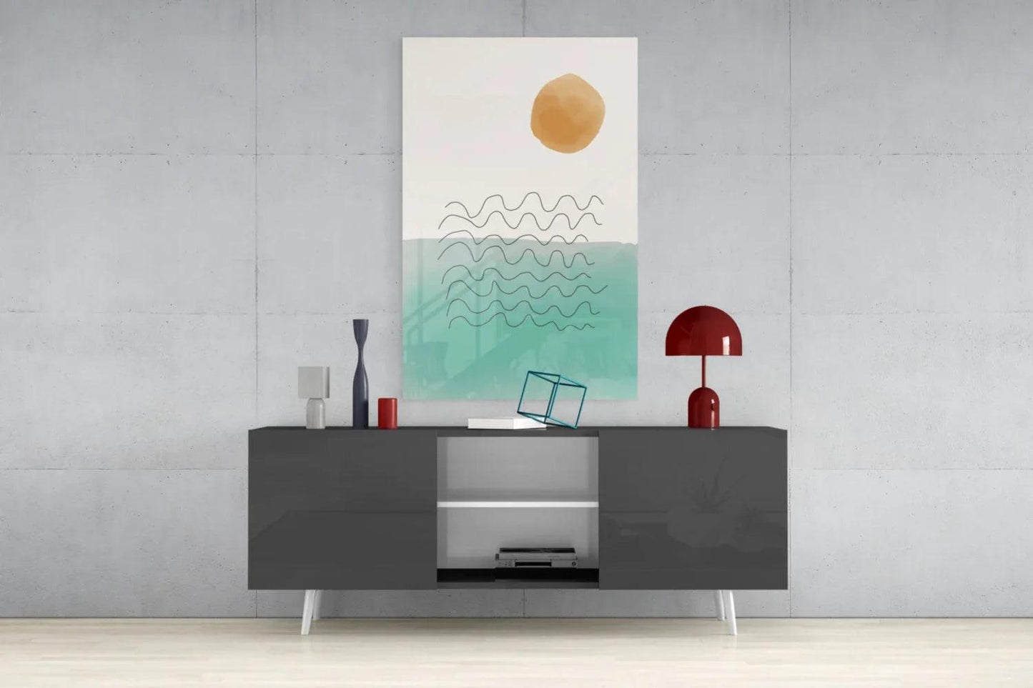 Abstract Shapes Glass Wall Art - LUXARTDECO