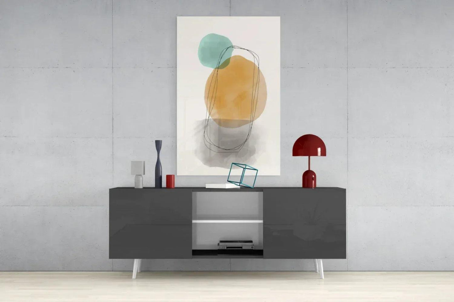 Abstract Shapes Glass Wall Art - LUXARTDECO