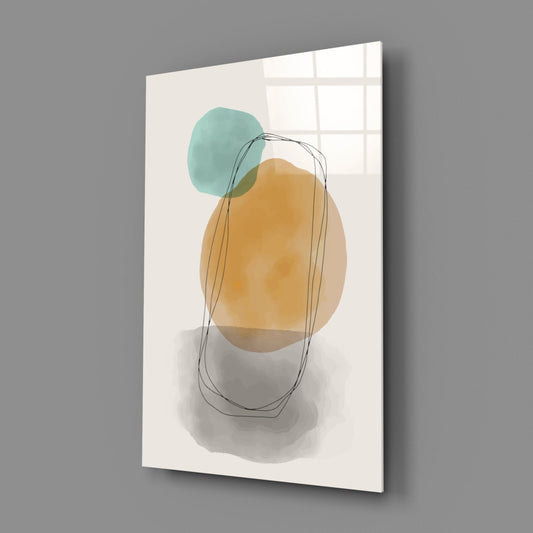 Abstract Shapes Glass Wall Art