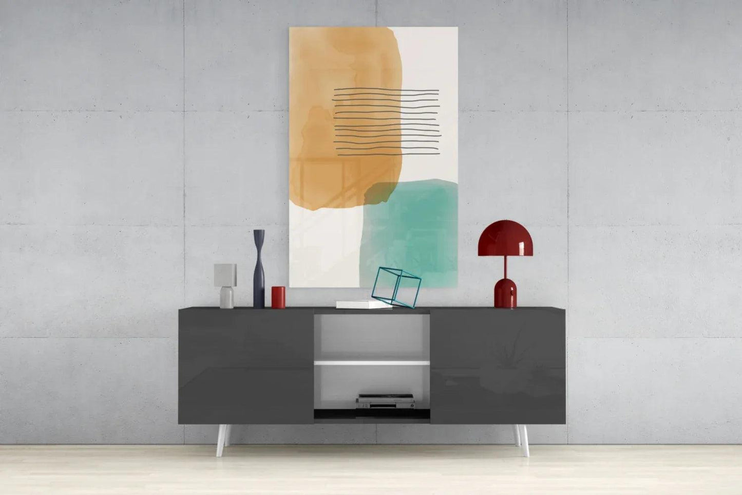 Abstract Shapes Glass Wall Art - LUXARTDECO