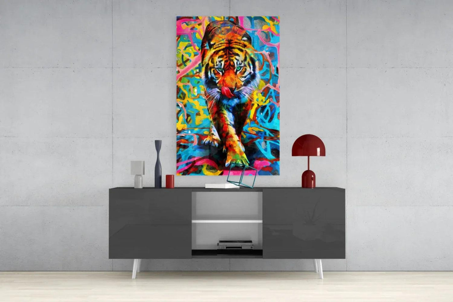 Tiger Glass Wall Art - LUXARTDECO
