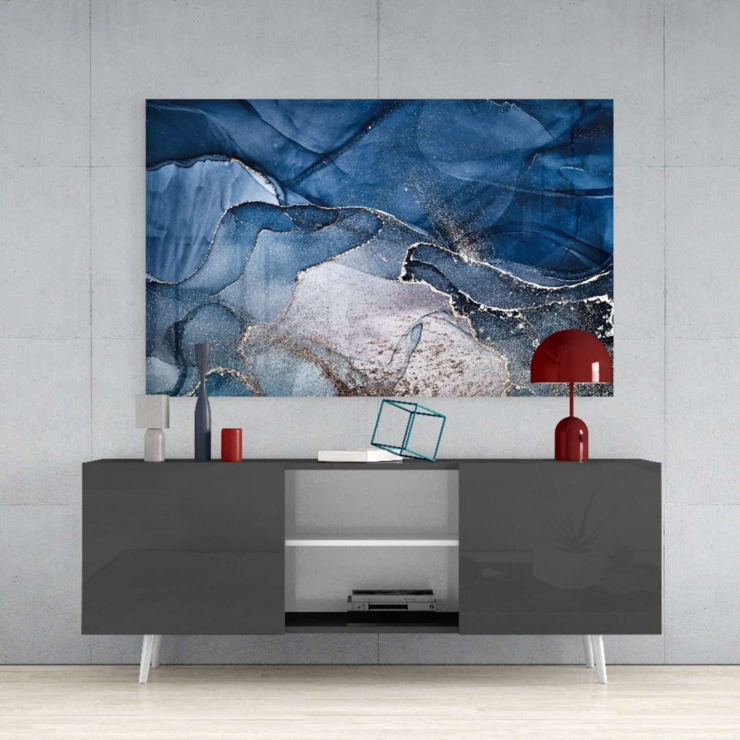 Abstract Depth Glass Wall Art