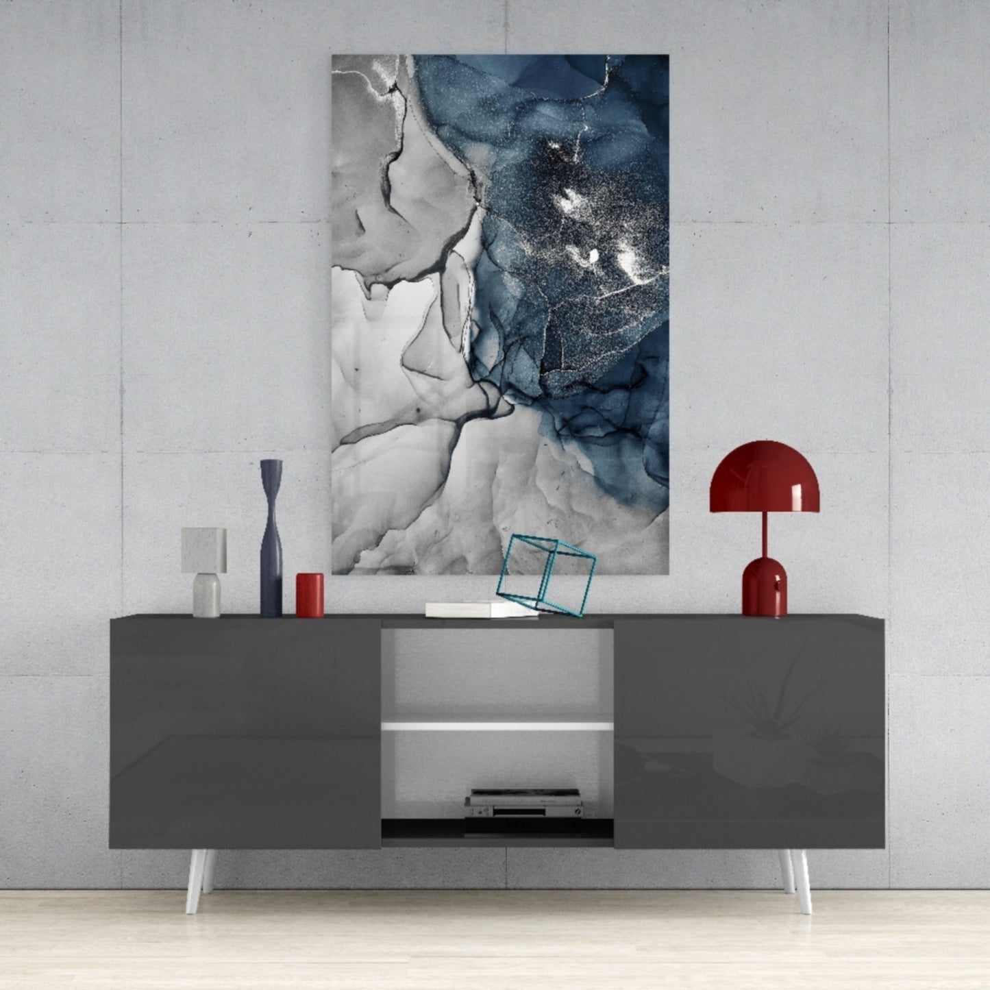 Abstract Depth Glass Wall Art