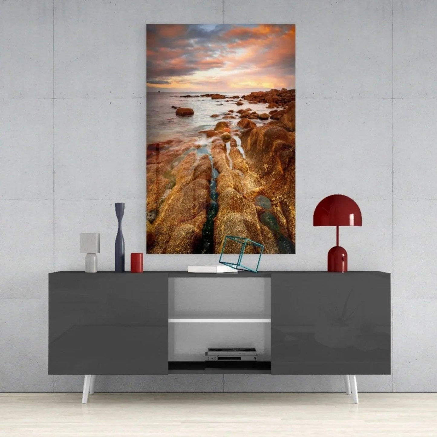 Cliffs Glass Wall Art - LUXARTDECO