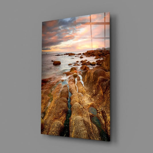 Cliffs Glass Wall Art - LUXARTDECO
