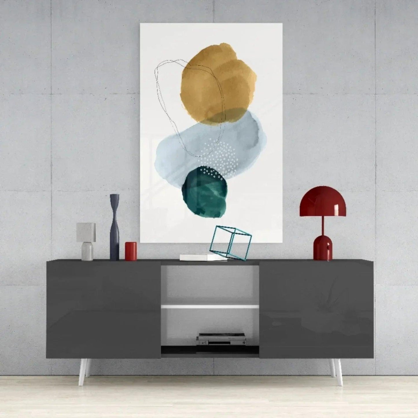Abstract Shapes Glass Wall Art - LUXARTDECO