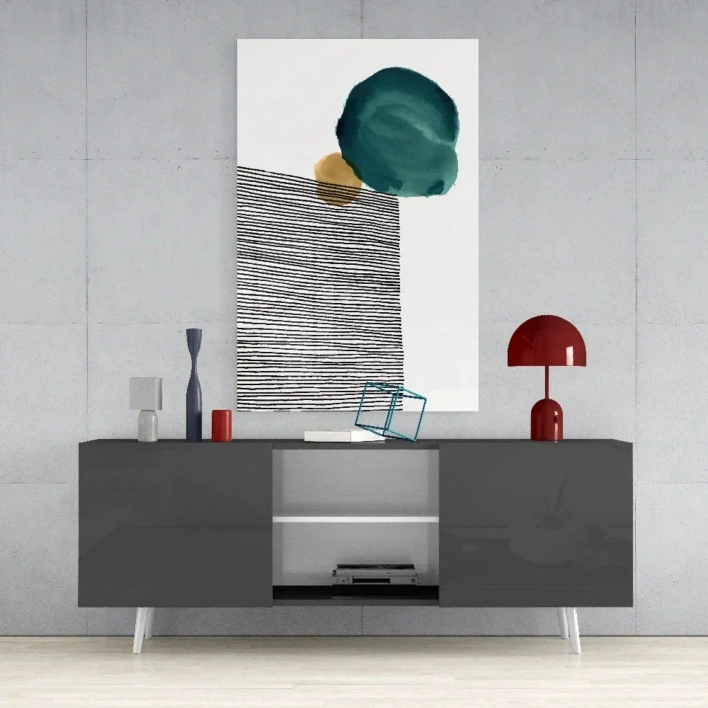 Abstract Shapes Glass Wall Art - LUXARTDECO