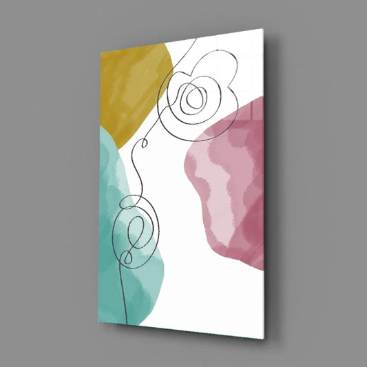 Abstract Shapes Glass Wall Art - LUXARTDECO