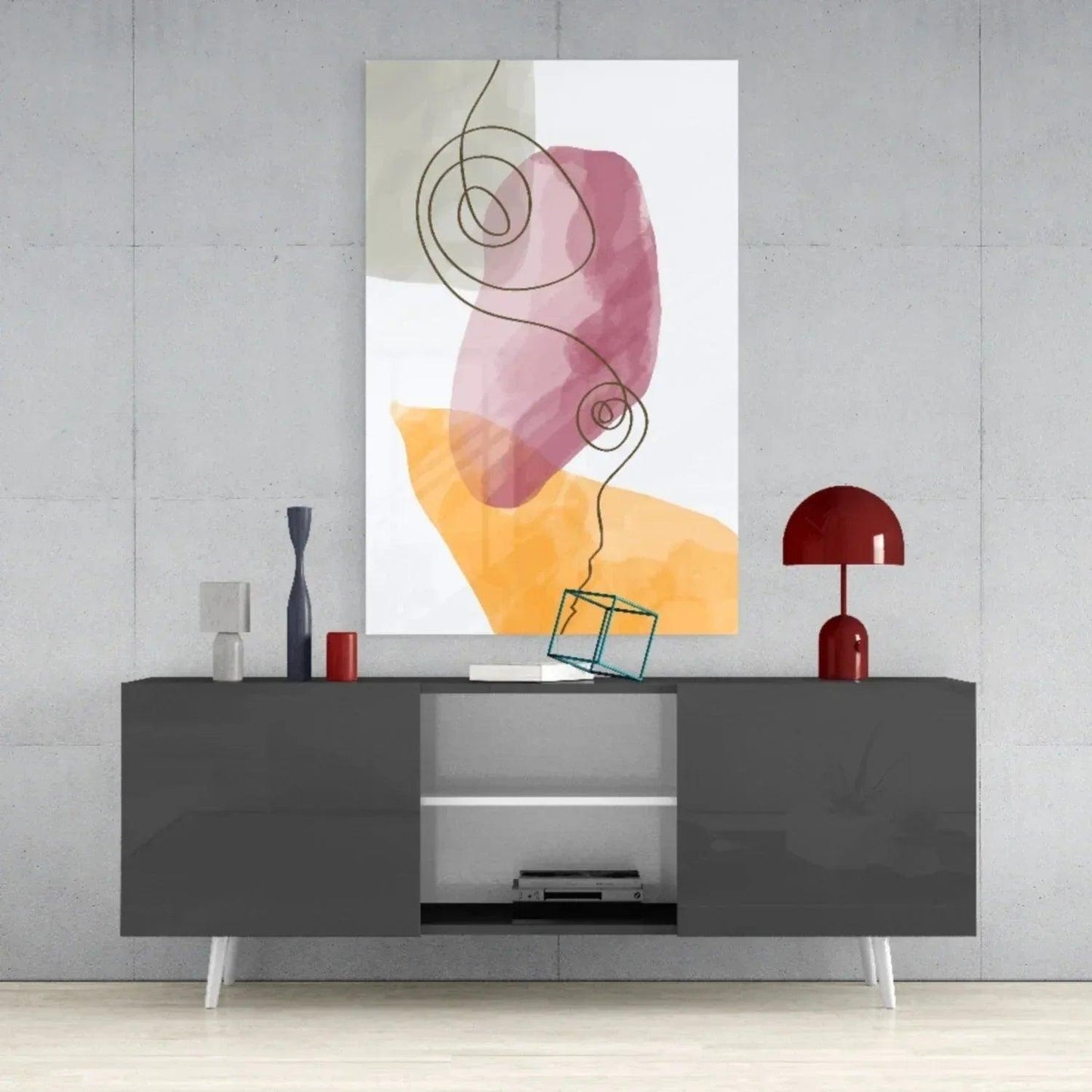 Abstract Shapes Glass Wall Art - LUXARTDECO