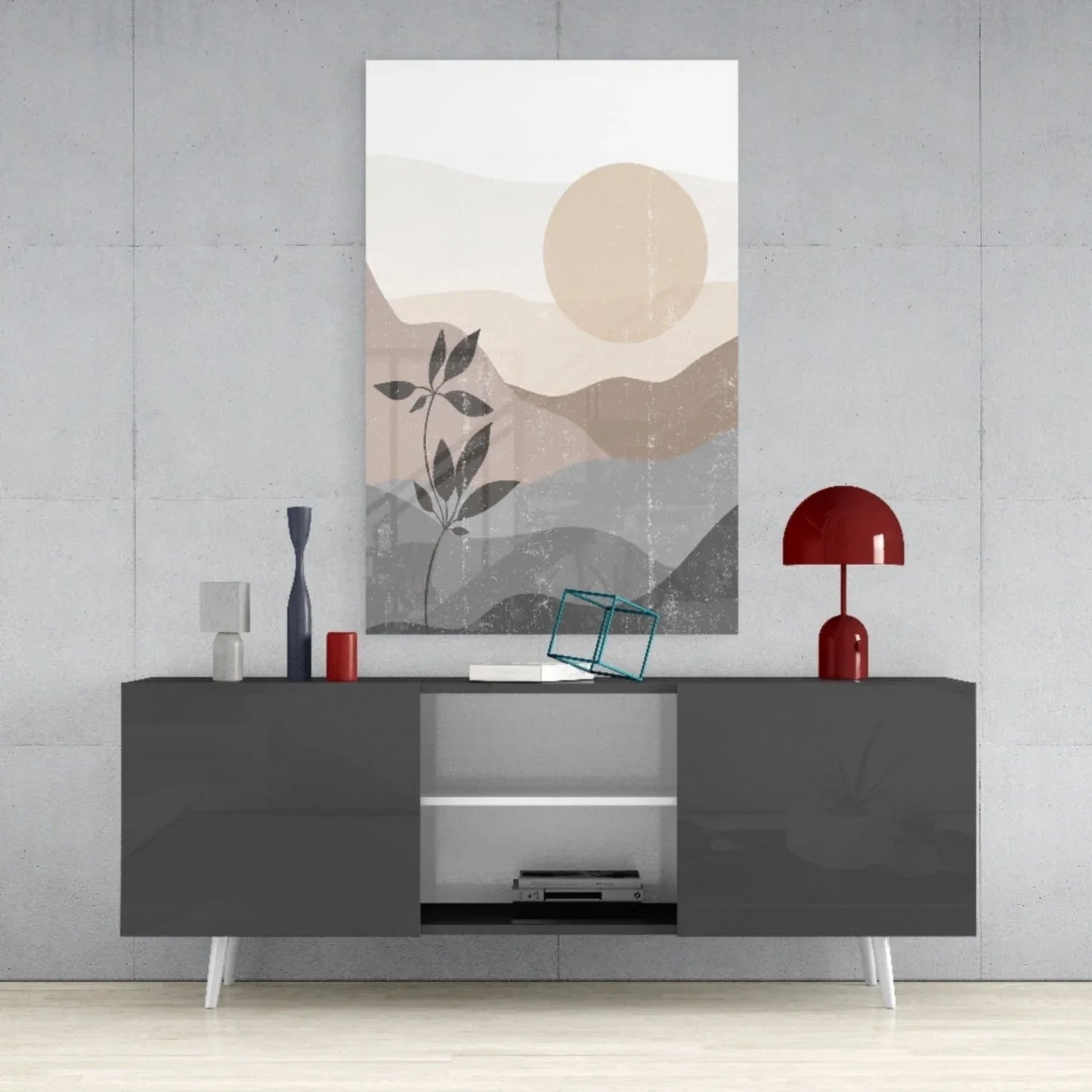 Small Leaves Glass Wall Art - LUXARTDECO