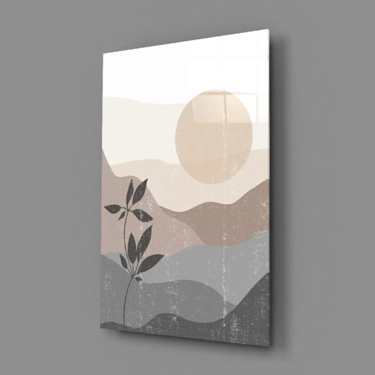 Small Leaves Glass Wall Art - LUXARTDECO