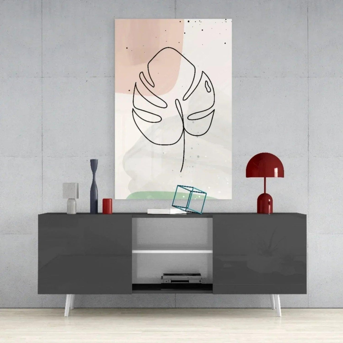 Abstract Shapes Glass Wall Art - LUXARTDECO
