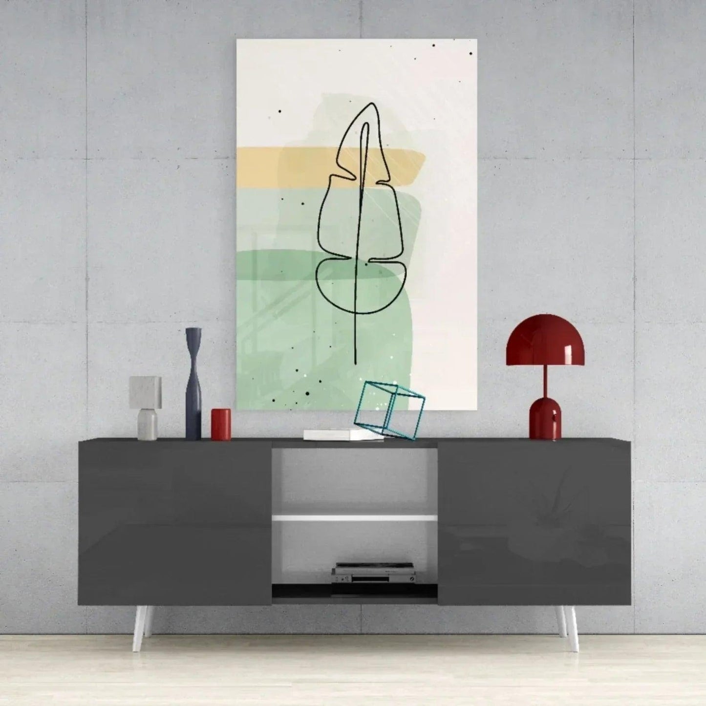 Abstract Shapes Glass Wall Art - LUXARTDECO