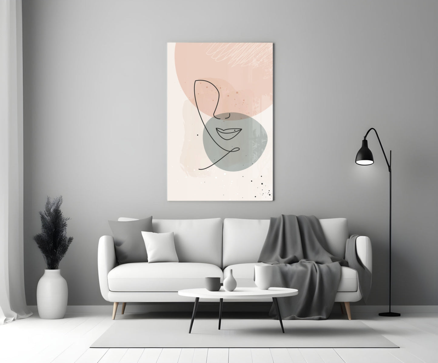 Abstract Shapes Glass Wall Art