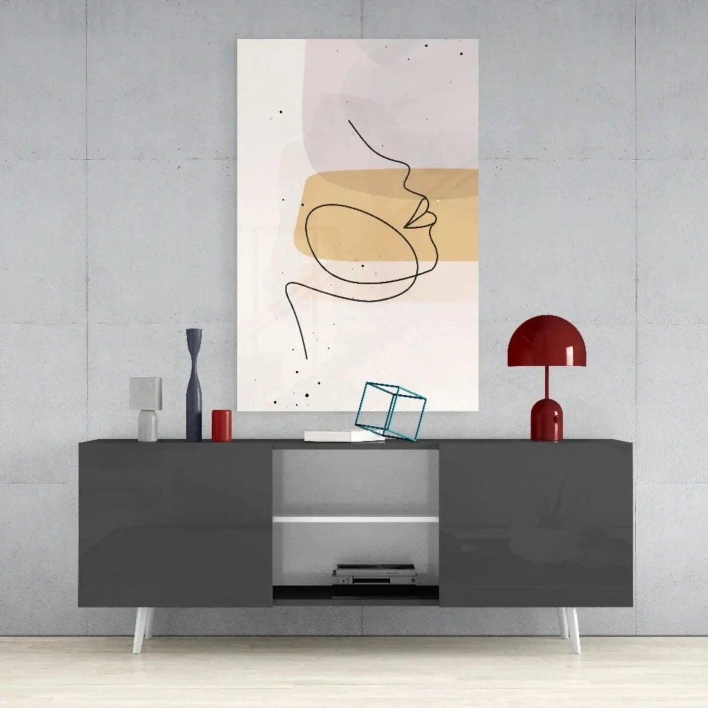 Abstract Shapes Glass Wall Art - LUXARTDECO