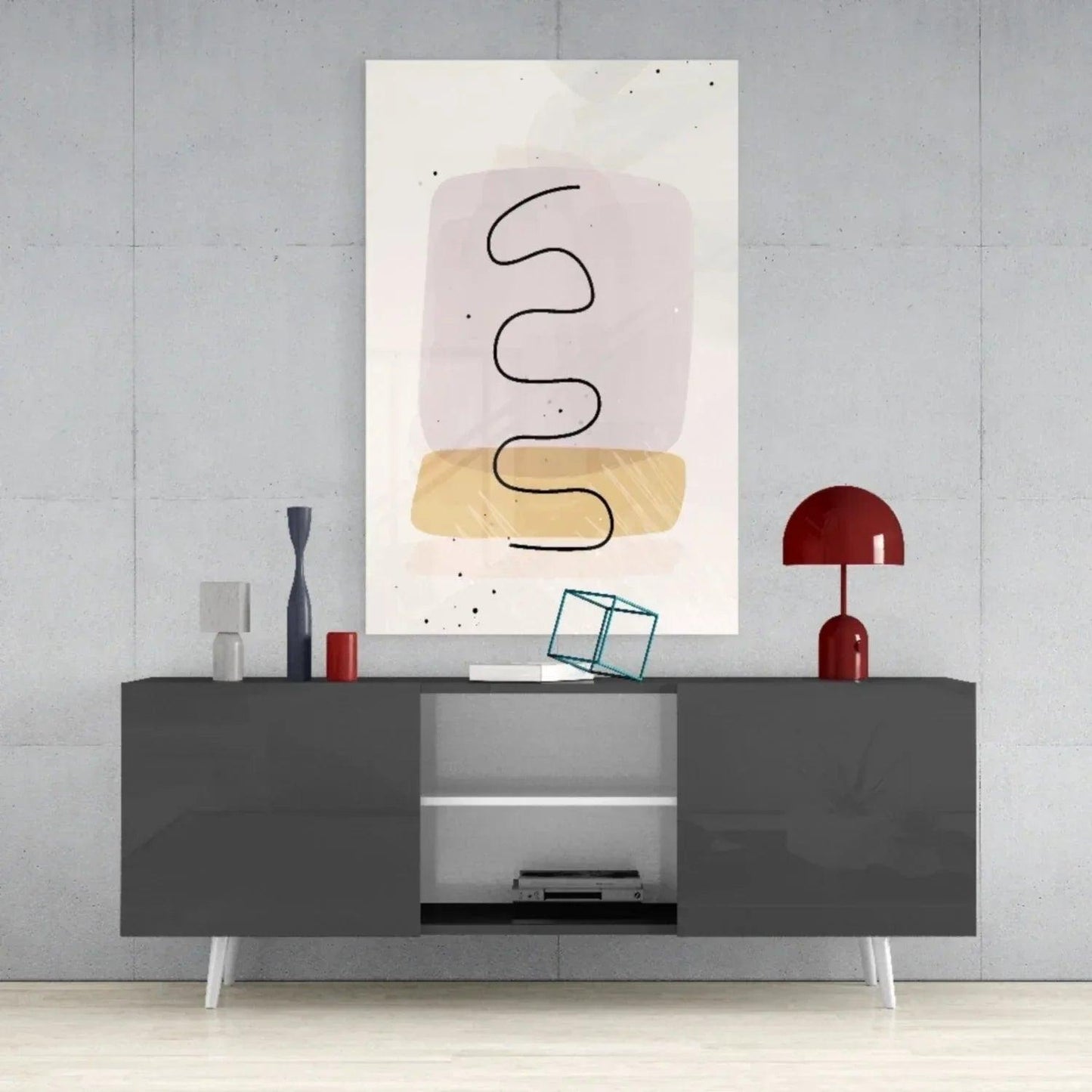 Abstract Shapes Glass Wall Art - LUXARTDECO