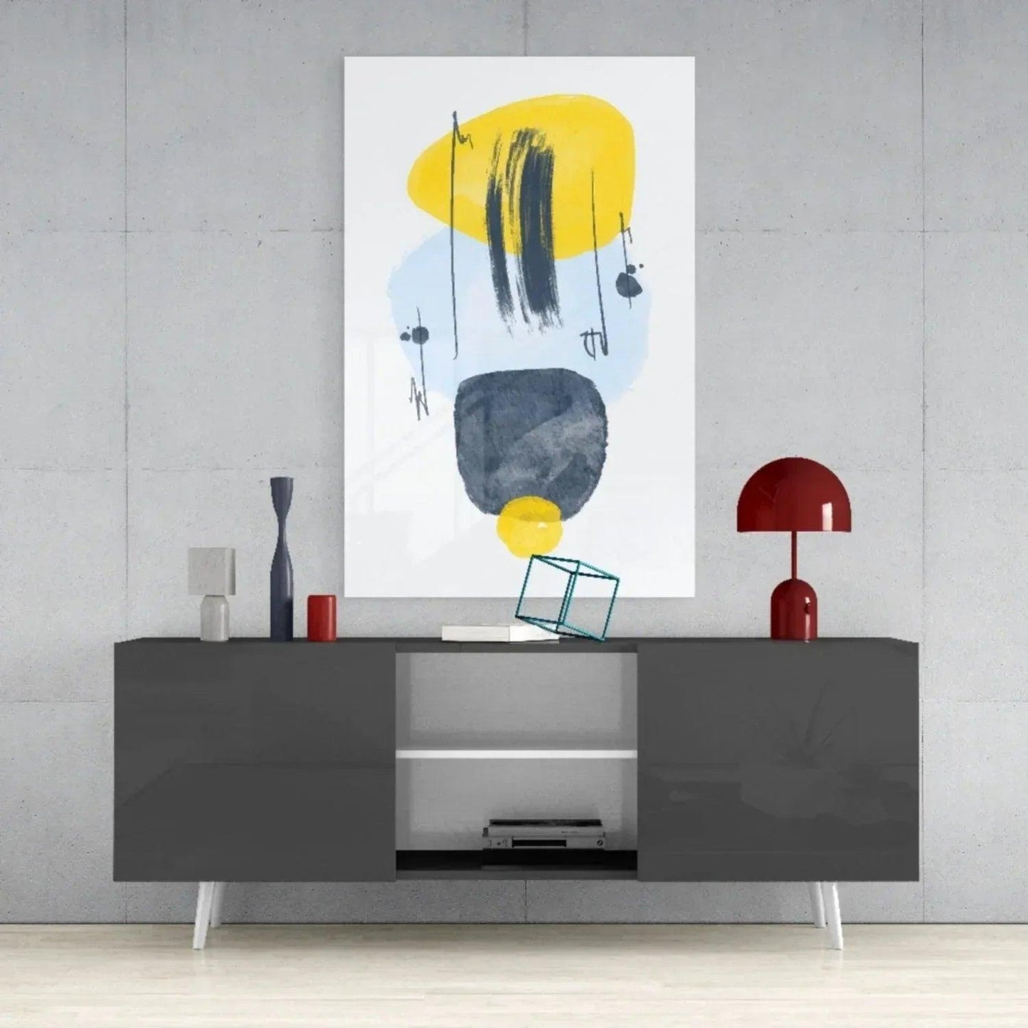 Abstract Shapes Glass Wall Art - LUXARTDECO