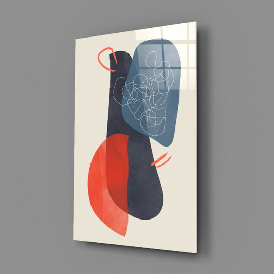 Abstract Shapes Glass Wall Art