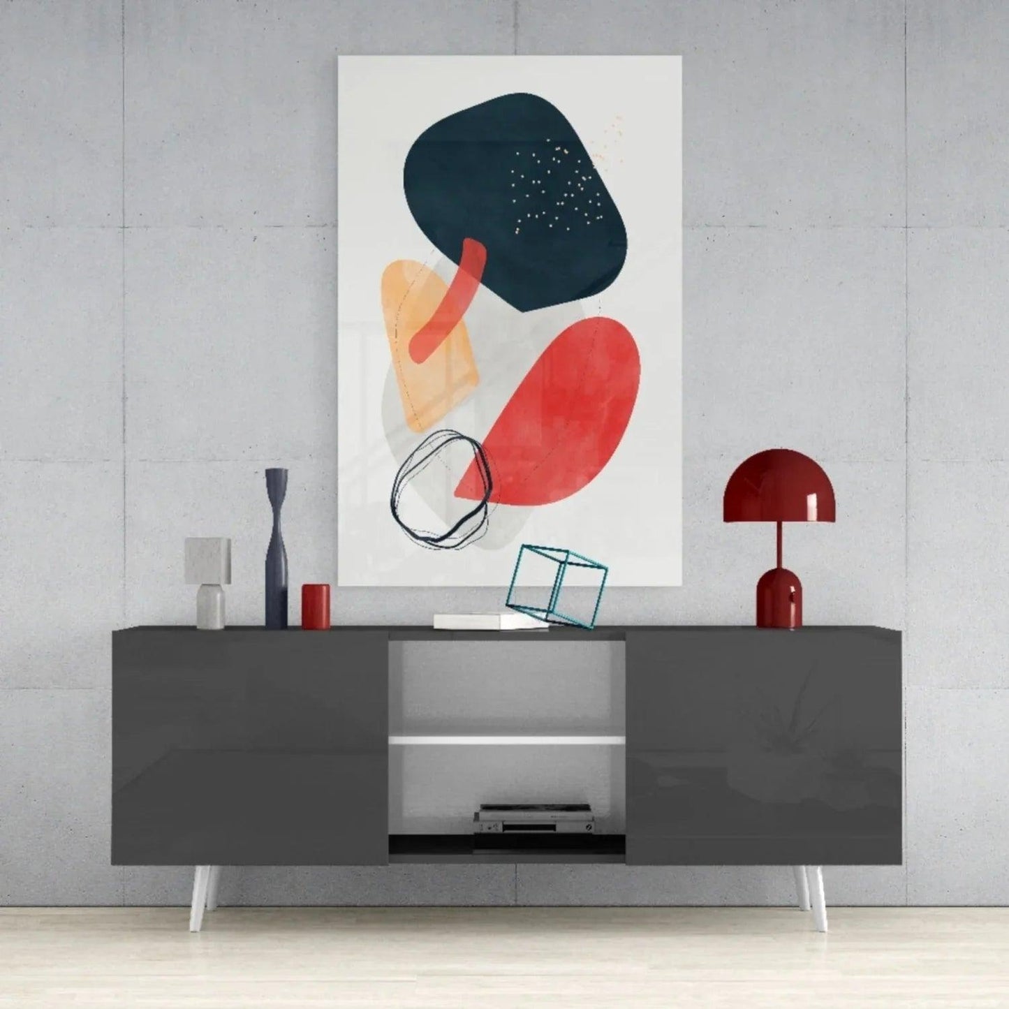 Abstract Shapes Glass Wall Art - LUXARTDECO