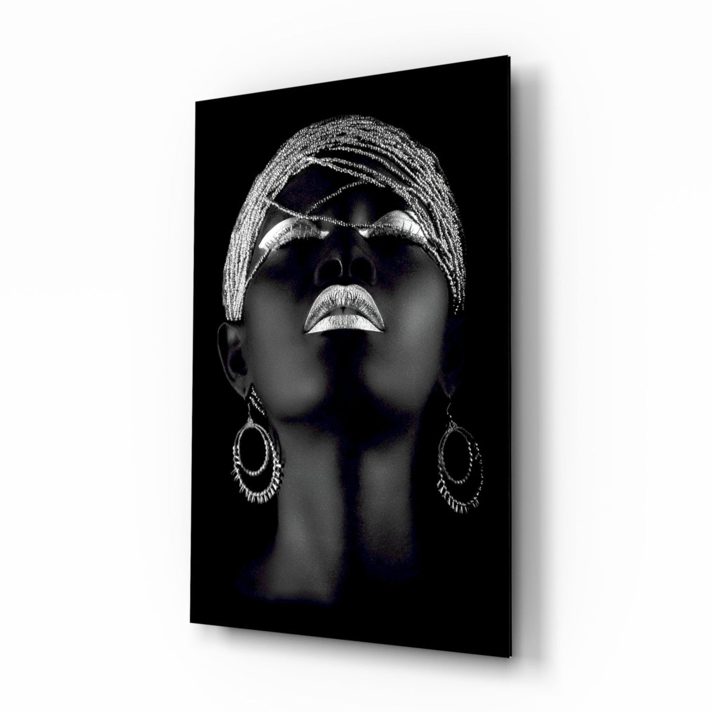 Silver Woman Glass Wall Art