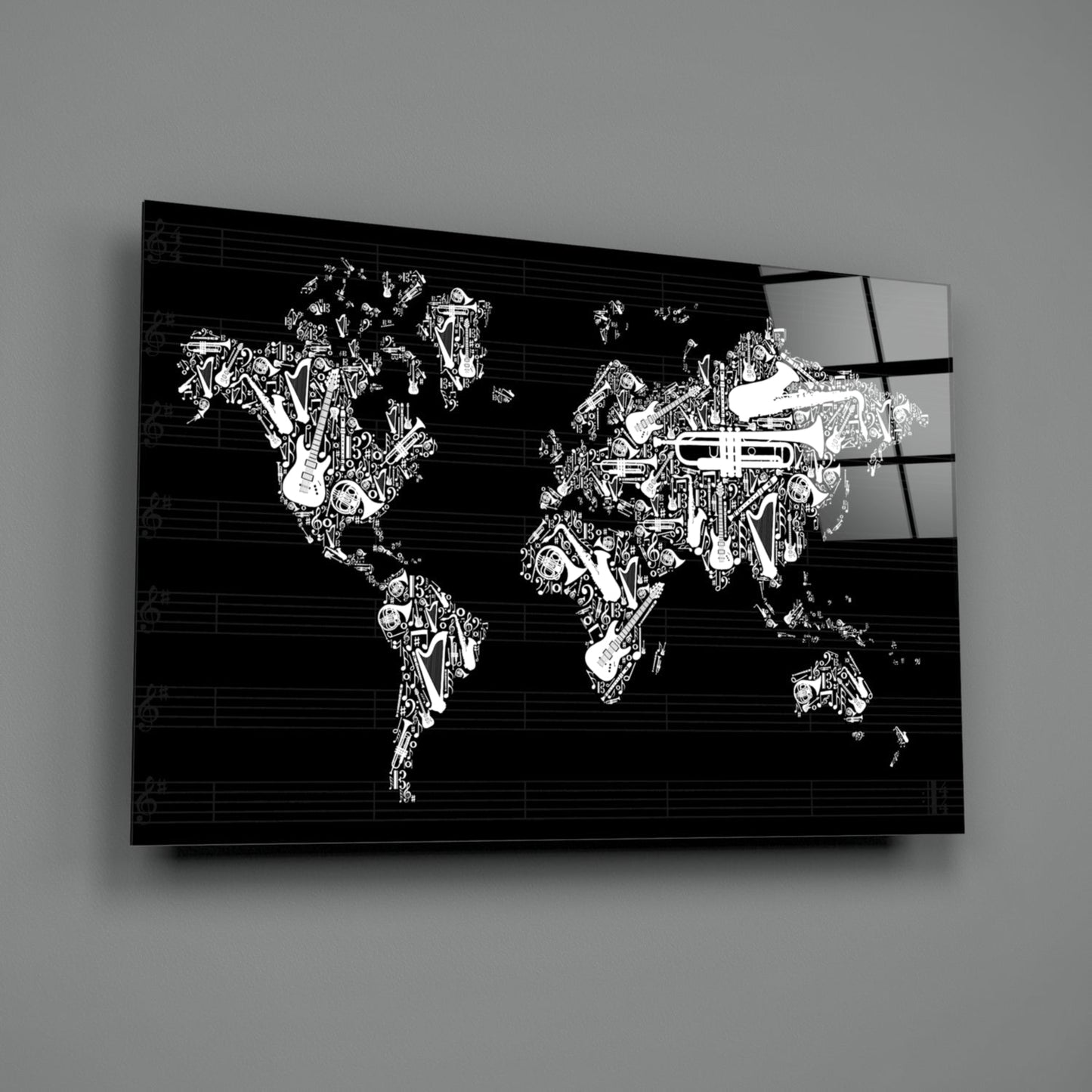 World of Music Glass Wall Art