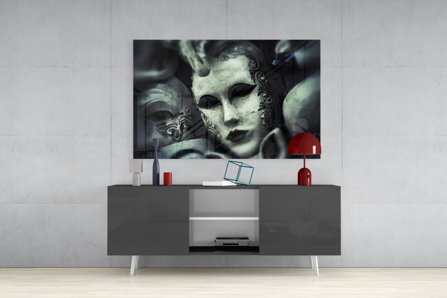 Mask Glass Wall Art
