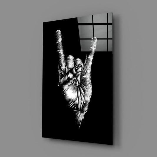 Horns Hands Glass Wall Art - LUXARTDECO