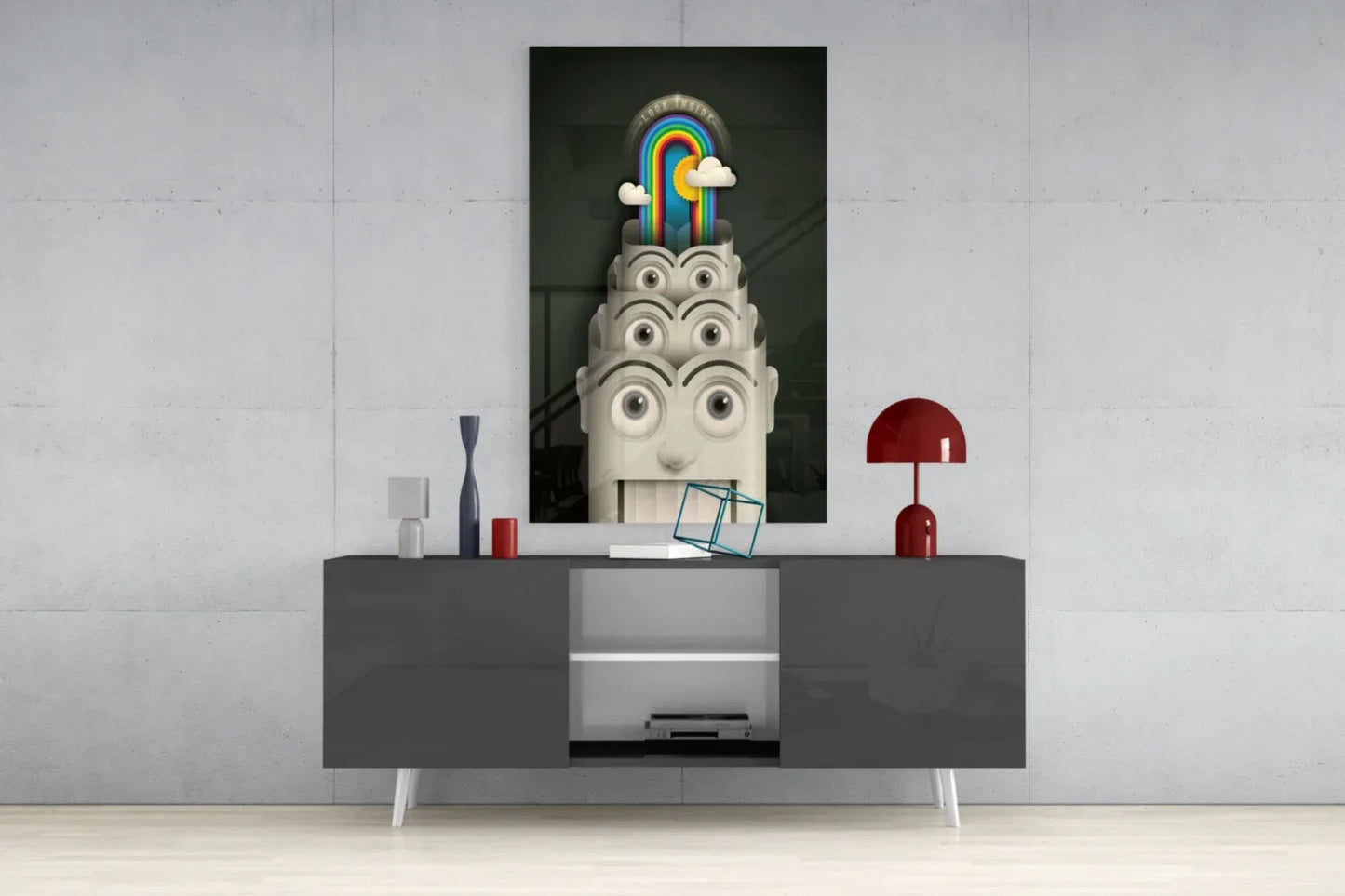 Rainbow Machine Glass Wall Art - LUXARTDECO