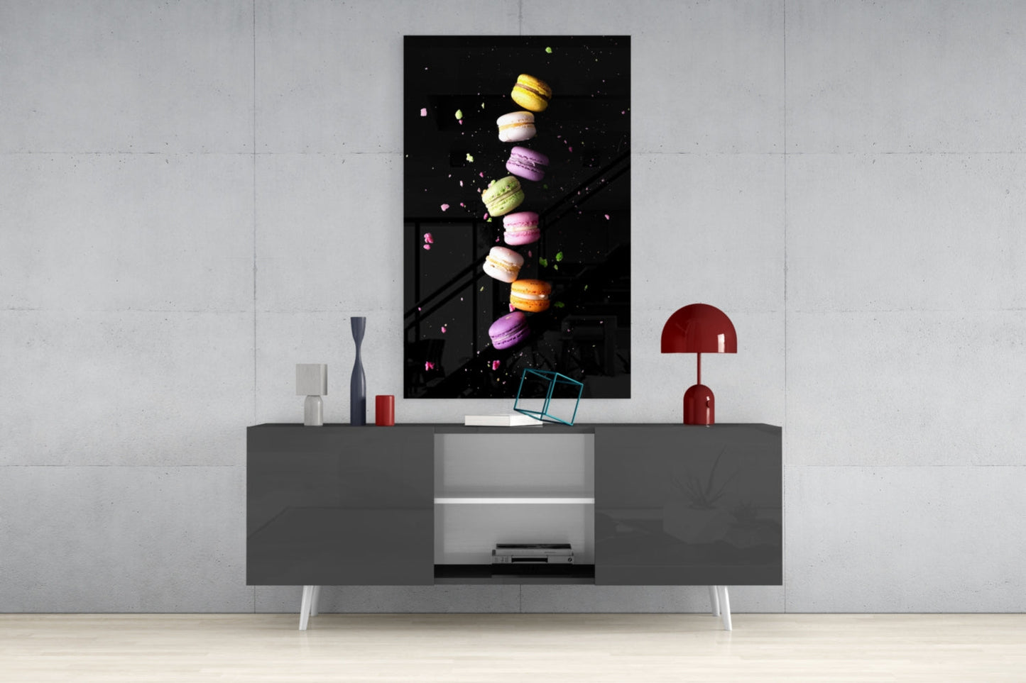 Macarons Glass Wall Art