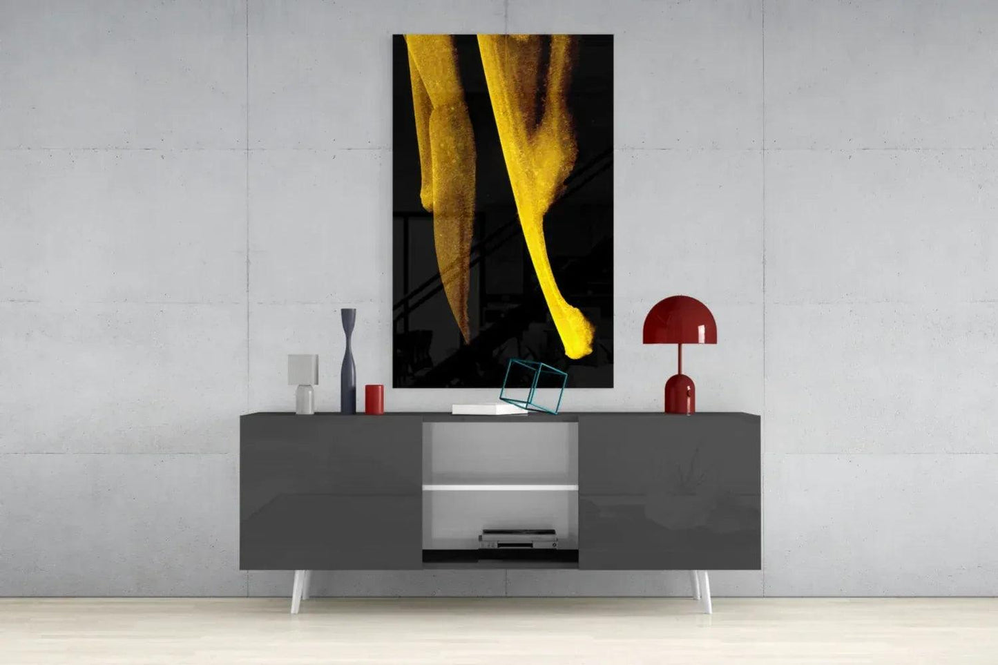 Yellow Story Glass Wall Art - LUXARTDECO