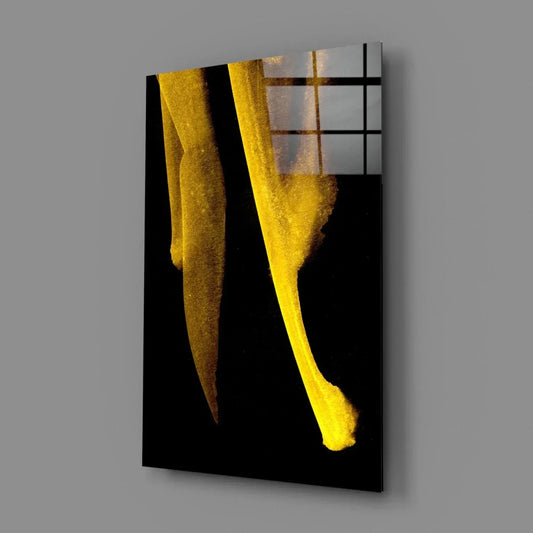 Yellow Story Glass Wall Art - LUXARTDECO