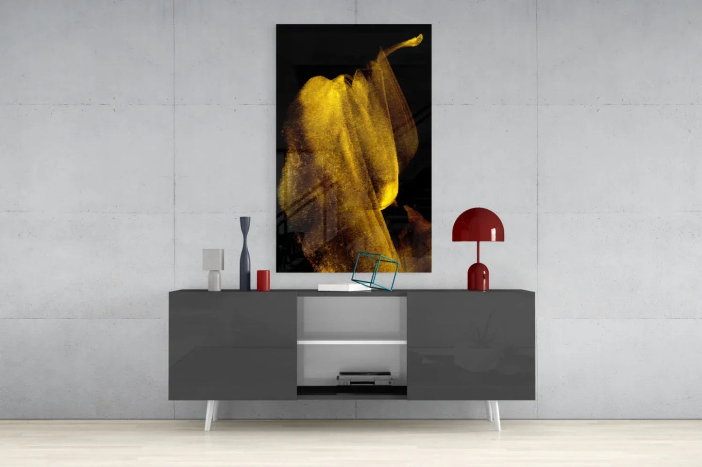 Yellow Story Glass Wall Art - LUXARTDECO