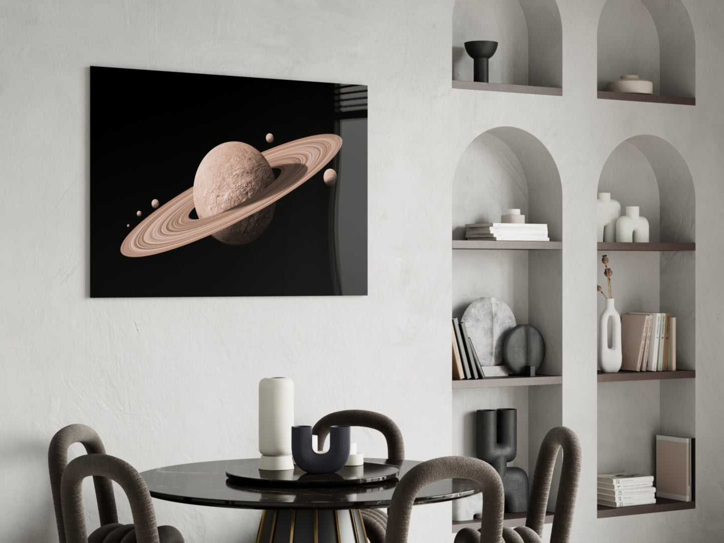 Saturn Glass Wall Art