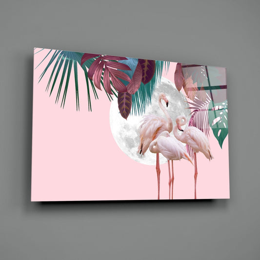 Flamingo Glass Wall Art