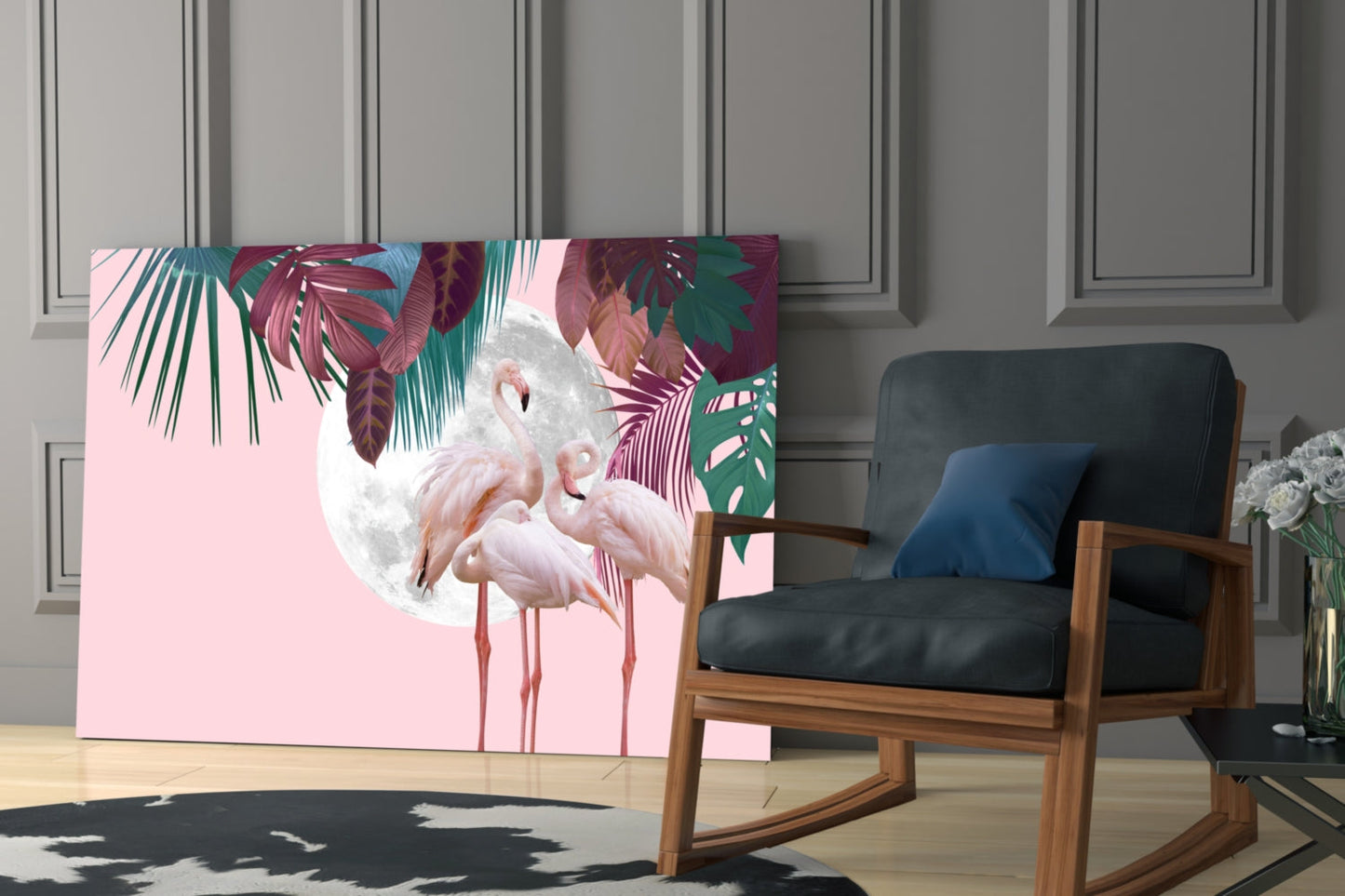 Flamingo Glass Wall Art