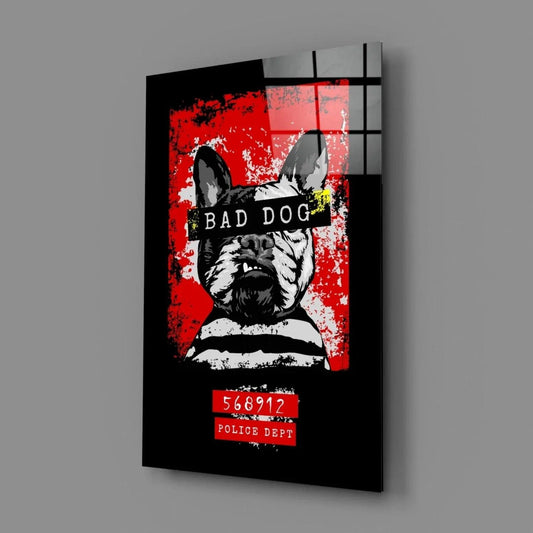 “Bad Dog” Glass Wall Art - LUXARTDECO
