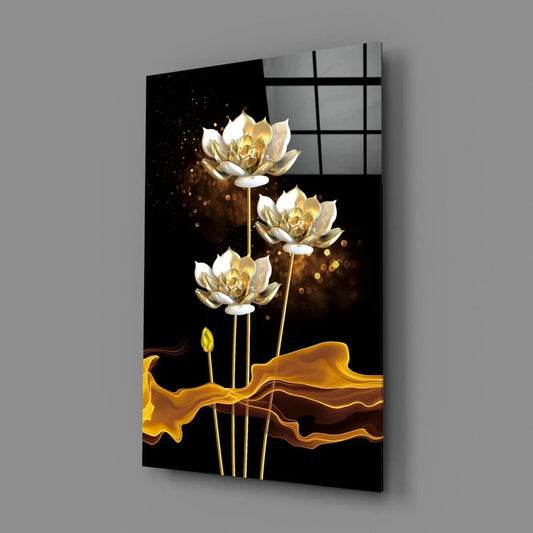 Flowers Glass Wall Art - LUXARTDECO