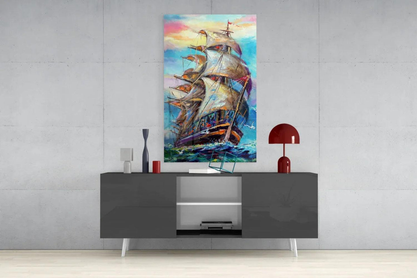 Sailboat Glass Wall Art - LUXARTDECO
