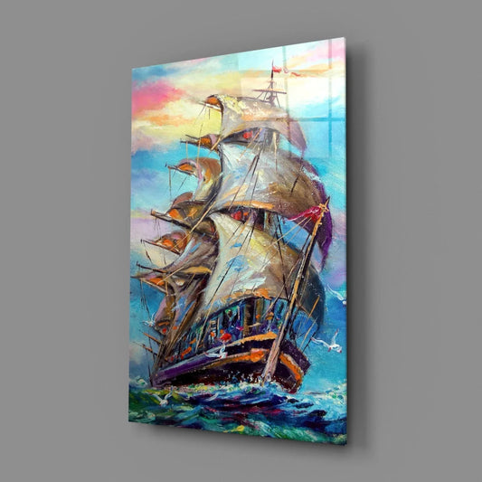 Sailboat Glass Wall Art - LUXARTDECO