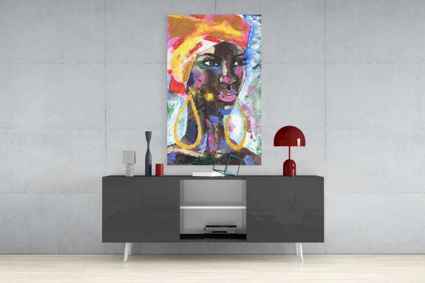 Woman with Earrings Glass Wall Art - LUXARTDECO