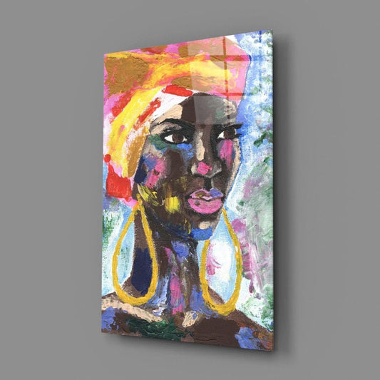Woman with Earrings Glass Wall Art - LUXARTDECO