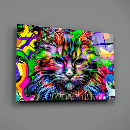 Cat Glass Wall Art - LUXARTDECO